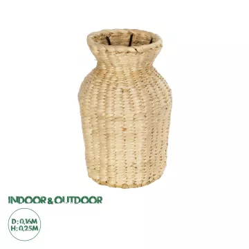 Τεχνητός Κήπος HAVANA  Διακοσμητικό Πλεκτό Καλάθι - Κασπώ Γλάστρα -  Μπεζ Μ16 x Π16 x Υ25cm