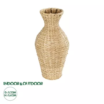 Τεχνητός Κήπος HAVANA  Διακοσμητικό Πλεκτό Καλάθι Κασπώ Γλάστρα Μπεζ Π22 x M22 x Υ42cm