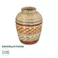 Τεχνητός Κήπος TORONTO  Διακοσμητικό Πλεκτό Καλάθι - Κασπώ Γλάστρα -  Μπεζ με Πολύχρομο Π25 x M25 x Υ32cm