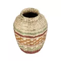 Τεχνητός Κήπος TORONTO  Διακοσμητικό Πλεκτό Καλάθι - Κασπώ Γλάστρα -  Μπεζ με Πολύχρομο Π25 x M25 x Υ32cm
