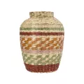 Τεχνητός Κήπος TORONTO  Διακοσμητικό Πλεκτό Καλάθι - Κασπώ Γλάστρα -  Μπεζ με Πολύχρομο Π25 x M25 x Υ32cm