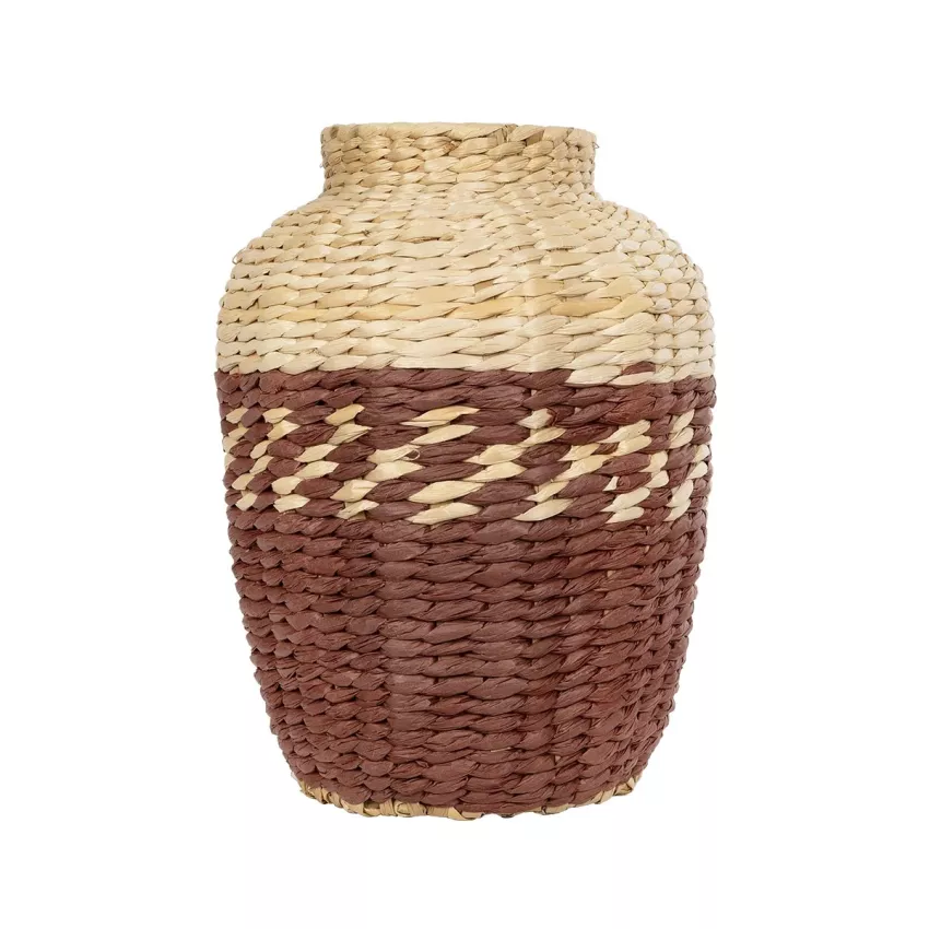 Τεχνητός Κήπος TOULOUSE  Διακοσμητικό Πλεκτό Καλάθι - Κασπώ Γλάστρα -  Μπεζ με Κόκκινο Π25 x M25 x Υ32cm