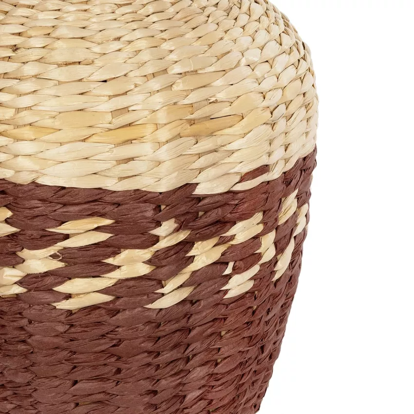 Τεχνητός Κήπος TOULOUSE  Διακοσμητικό Πλεκτό Καλάθι - Κασπώ Γλάστρα -  Μπεζ με Κόκκινο Π25 x M25 x Υ32cm