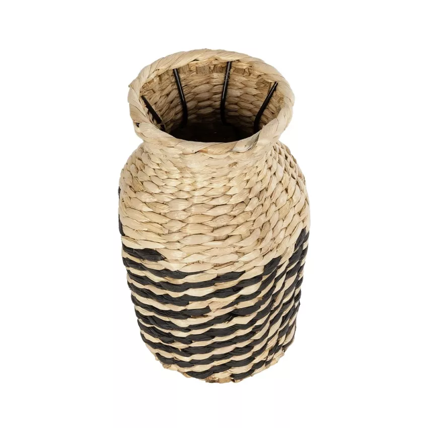 Τεχνητός Κήπος VERSALLES  Διακοσμητικό Πλεκτό Καλάθι - Κασπώ Γλάστρα -  Μπεζ με Μαύρο Π16 x M16 x Υ25cm