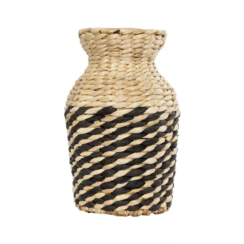 Τεχνητός Κήπος VERSALLES  Διακοσμητικό Πλεκτό Καλάθι - Κασπώ Γλάστρα -  Μπεζ με Μαύρο Π16 x M16 x Υ25cm
