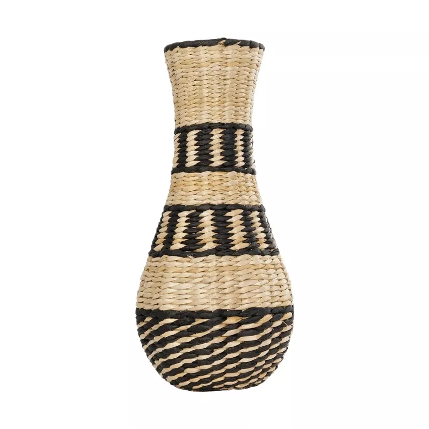 Τεχνητός Κήπος MONTMARTRE  Διακοσμητικό Πλεκτό Καλάθι - Κασπώ Γλάστρα -  Μπεζ με Μαύρο Π20 x M20 x Υ42cm