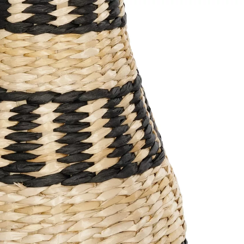 Τεχνητός Κήπος MONTMARTRE  Διακοσμητικό Πλεκτό Καλάθι - Κασπώ Γλάστρα -  Μπεζ με Μαύρο Π20 x M20 x Υ42cm