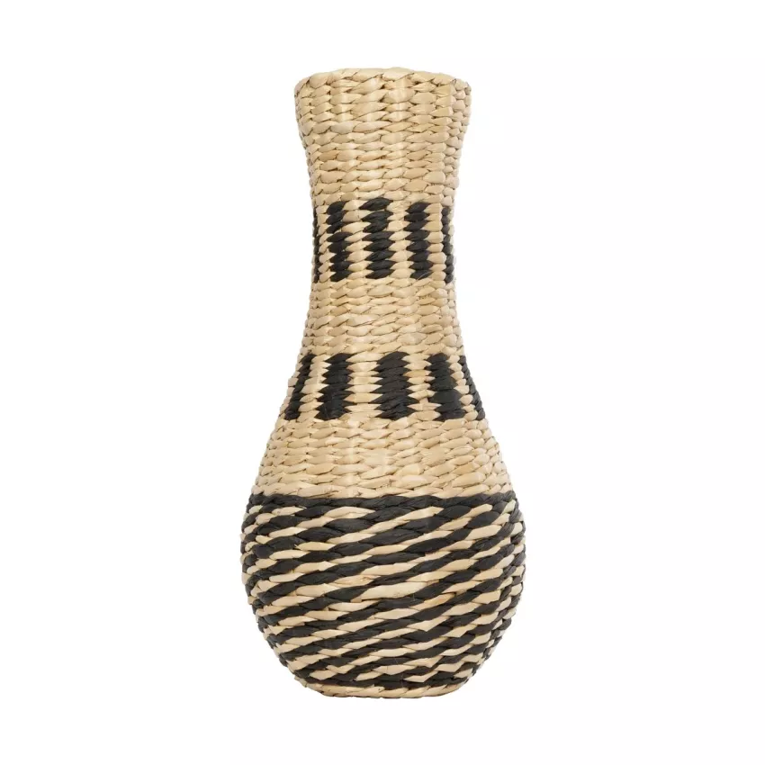 Τεχνητός Κήπος BOLOGNA  Διακοσμητικό Πλεκτό Καλάθι - Κασπώ Γλάστρα -  Μπεζ με Μαύρο Π20 x M20 x Υ42cm