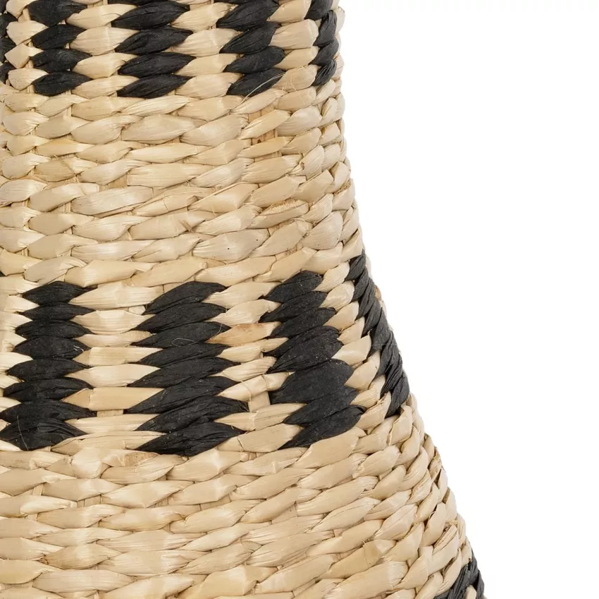 Τεχνητός Κήπος BOLOGNA  Διακοσμητικό Πλεκτό Καλάθι - Κασπώ Γλάστρα -  Μπεζ με Μαύρο Π20 x M20 x Υ42cm