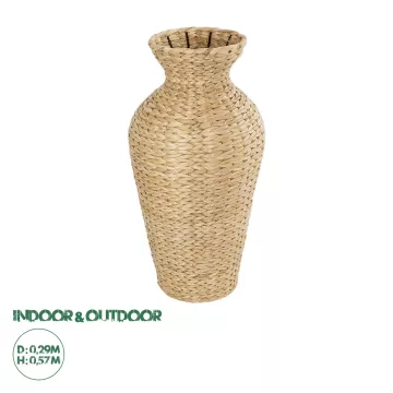 Τεχνητός Κήπος HAVANA  Διακοσμητικό Πλεκτό Καλάθι - Κασπώ Γλάστρα -  Μπεζ Π29 x M29 x Υ57cm
