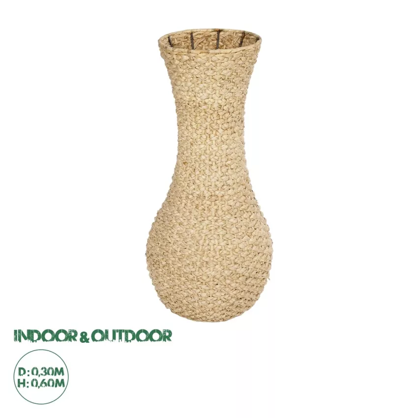 Τεχνητός Κήπος SANDIAGO  Διακοσμητικό Πλεκτό Καλάθι - Κασπώ Γλάστρα -  Μπεζ Π30 x M30 x Υ60cm