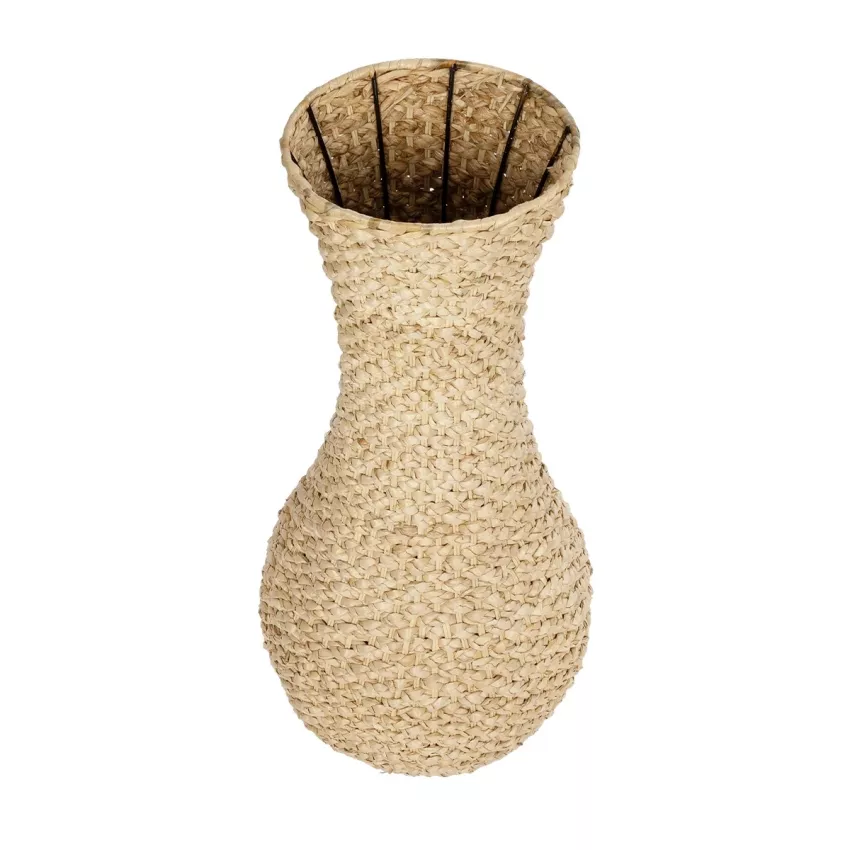Τεχνητός Κήπος SANDIAGO  Διακοσμητικό Πλεκτό Καλάθι - Κασπώ Γλάστρα -  Μπεζ Π30 x M30 x Υ60cm