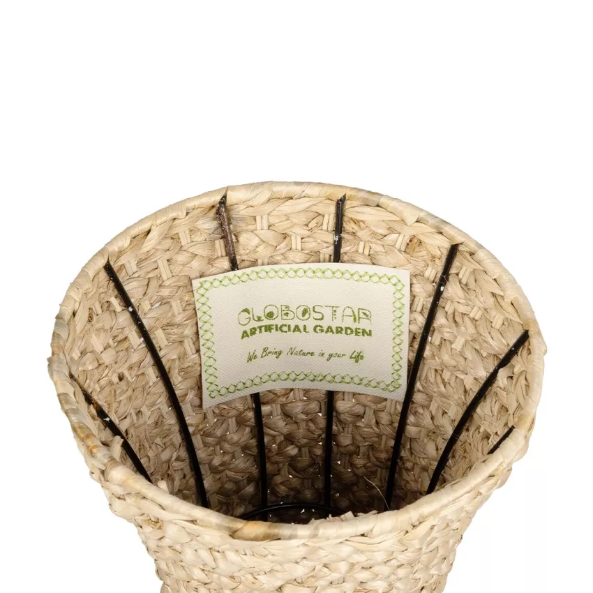 Τεχνητός Κήπος SANDIAGO  Διακοσμητικό Πλεκτό Καλάθι - Κασπώ Γλάστρα -  Μπεζ Π30 x M30 x Υ60cm
