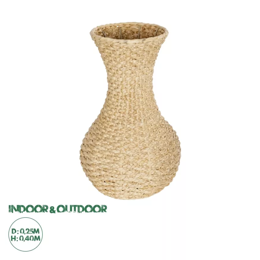 Τεχνητός Κήπος SANDIAGO  Διακοσμητικό Πλεκτό Καλάθι - Κασπώ Γλάστρα -  Μπεζ Π25 x M25 x x Υ40cm