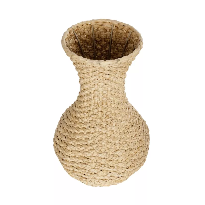 Τεχνητός Κήπος SANDIAGO  Διακοσμητικό Πλεκτό Καλάθι - Κασπώ Γλάστρα -  Μπεζ Π25 x M25 x x Υ40cm