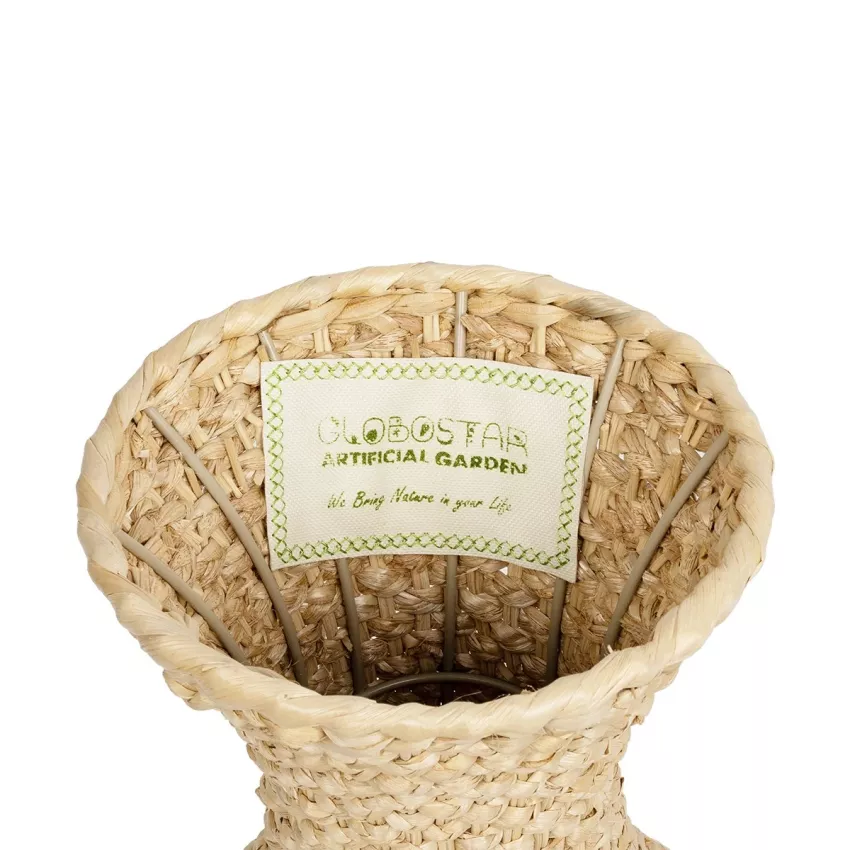Τεχνητός Κήπος SANDIAGO  Διακοσμητικό Πλεκτό Καλάθι - Κασπώ Γλάστρα -  Μπεζ Π25 x M25 x x Υ40cm