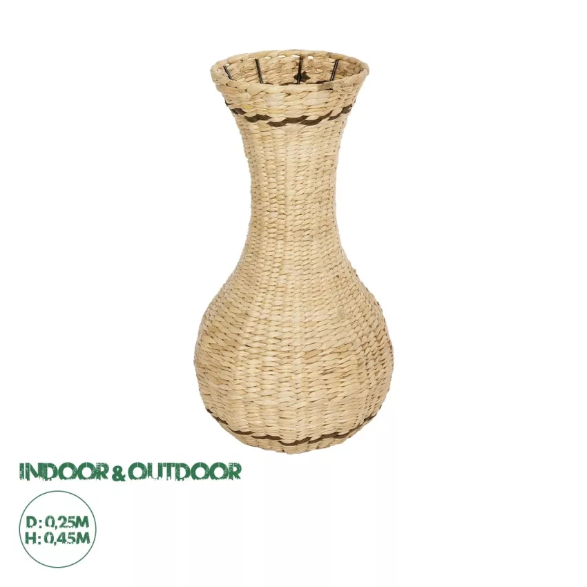 Τεχνητός Κήπος MONACO  Διακοσμητικό Πλεκτό Καλάθι - Κασπώ Γλάστρα -  Μπεζ με Καφέ Π25 x M25 x Υ45cm