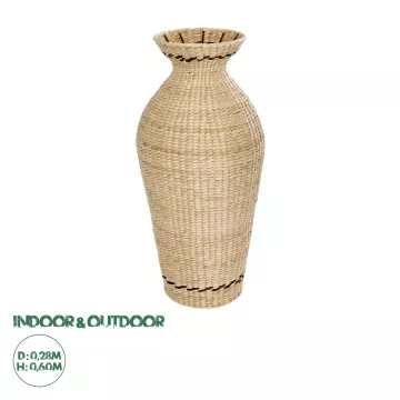 Τεχνητός Κήπος MONTPELLIER  Διακοσμητικό Πλεκτό Καλάθι - Κασπώ Γλάστρα -  Μπεζ με Καφέ Π28 x M28 x Υ60cm