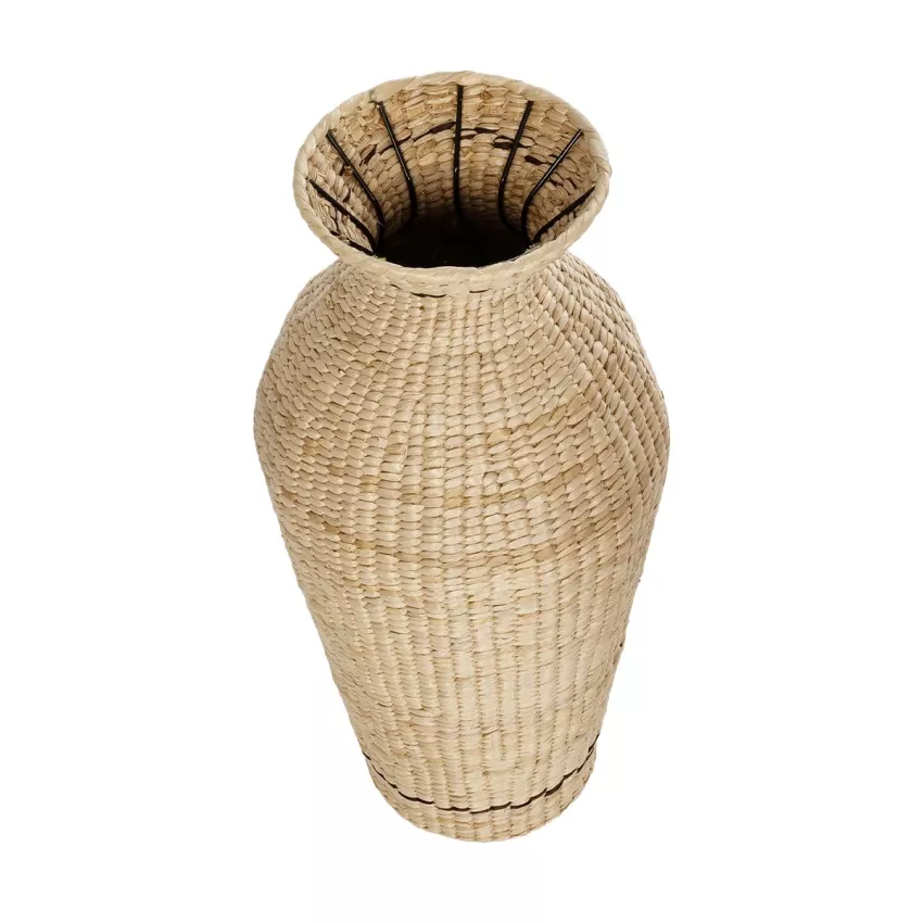 Τεχνητός Κήπος MONTPELLIER  Διακοσμητικό Πλεκτό Καλάθι - Κασπώ Γλάστρα -  Μπεζ με Καφέ Π28 x M28 x Υ60cm