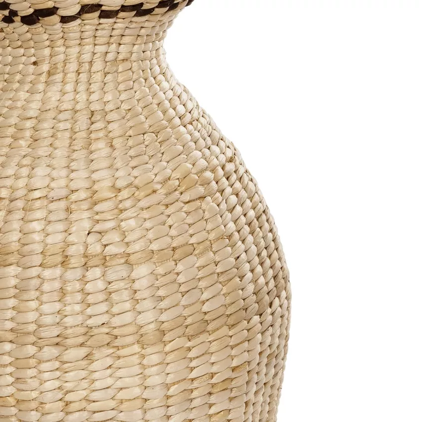 Τεχνητός Κήπος MONTPELLIER  Διακοσμητικό Πλεκτό Καλάθι - Κασπώ Γλάστρα -  Μπεζ με Καφέ Π28 x M28 x Υ60cm