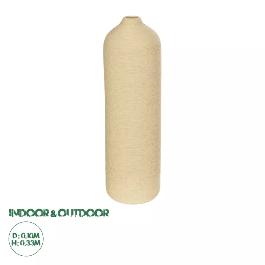 Τεχνητός Κήπος VELENCIA  Διακοσμητικό Κεραμικό Βάζo Μπεζ Π10 x Μ10 x Υ33 cm