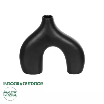 Τεχνητός Κήπος TOLEDO  Διακοσμητικό Κεραμικό Βάζo Μαύρο Π27 x Μ6 x Υ24 cm
