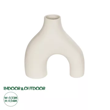 Τεχνητός Κήπος TOLEDO  Διακοσμητικό Κεραμικό Βάζo Μπεζ Π23 x Μ10 x Υ24 cm