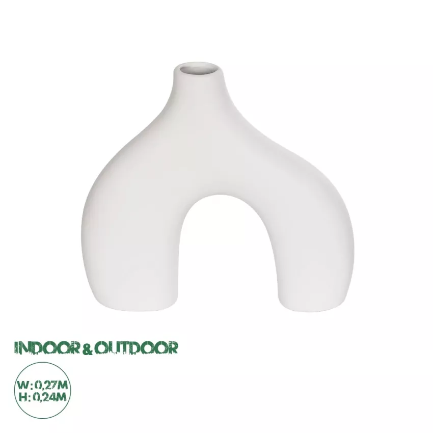 Τεχνητός Κήπος TOLEDO Διακοσμητικό Κεραμικό Βάζo Λευκό Π27 x Μ6 x Υ24 cm Τεχνητός Κήπος TOLEDO Διακοσμητικό Κεραμικό Βάζo Λευκό Π27 x Μ6 x Υ24 cm