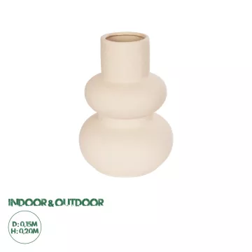 Τεχνητός Κήπος QUARTZ  Διακοσμητικό Κεραμικό Βάζo Μπεζ Π15 x Μ15 x Υ20 cm