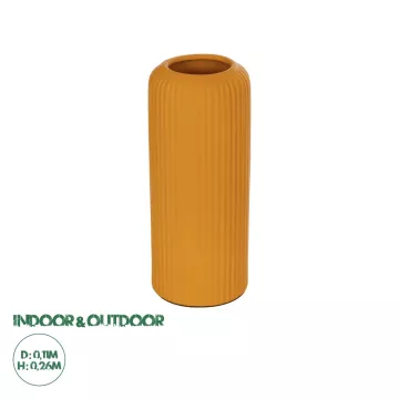 Τεχνητός Κήπος CANGUU  Διακοσμητικό Κεραμικό Βάζo Πορτοκαλί Π11 x Μ11 x Υ26 cm