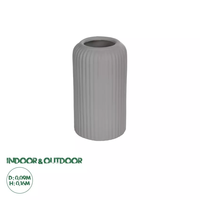 Τεχνητός Κήπος LOVINA  Διακοσμητικό Κεραμικό Βάζo Γκρι Π9 x Μ9 x Υ16 cm