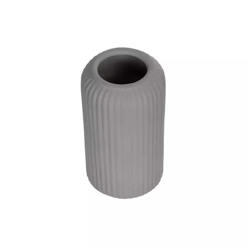 Τεχνητός Κήπος LOVINA  Διακοσμητικό Κεραμικό Βάζo Γκρι Π9 x Μ9 x Υ16 cm