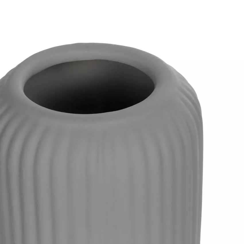 Τεχνητός Κήπος LOVINA  Διακοσμητικό Κεραμικό Βάζo Γκρι Π9 x Μ9 x Υ16 cm