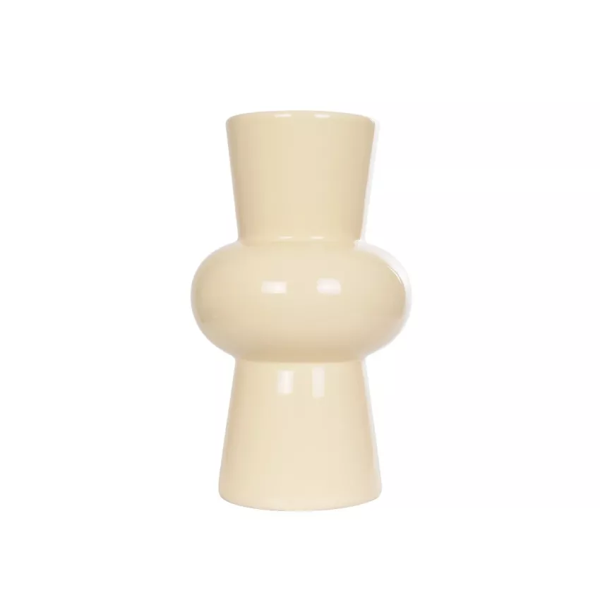 Τεχνητός Κήπος DESERT  Διακοσμητικό Κεραμικό Βάζo Μπεζ Π14 x Μ14 x Υ25 cm