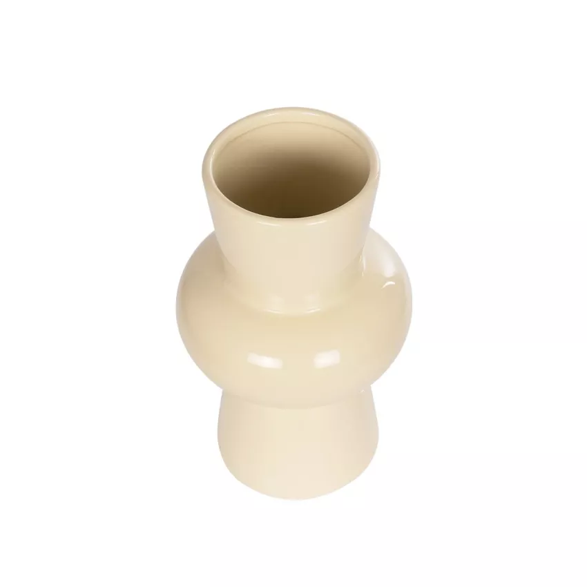 Τεχνητός Κήπος DESERT  Διακοσμητικό Κεραμικό Βάζo Μπεζ Π14 x Μ14 x Υ25 cm