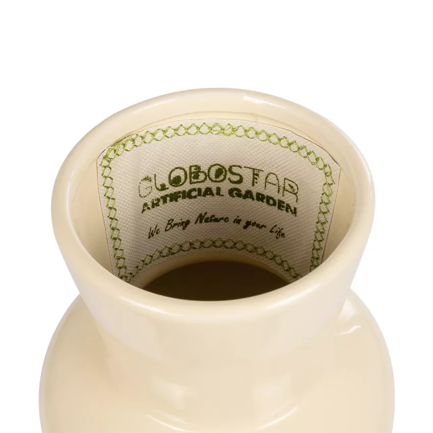 Τεχνητός Κήπος DESERT  Διακοσμητικό Κεραμικό Βάζo Μπεζ Π14 x Μ14 x Υ25 cm