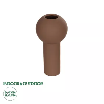 Τεχνητός Κήπος COSTA RICA  Διακοσμητικό Κεραμικό Βάζo Καφέ Π10 x Μ10 x Υ21cm