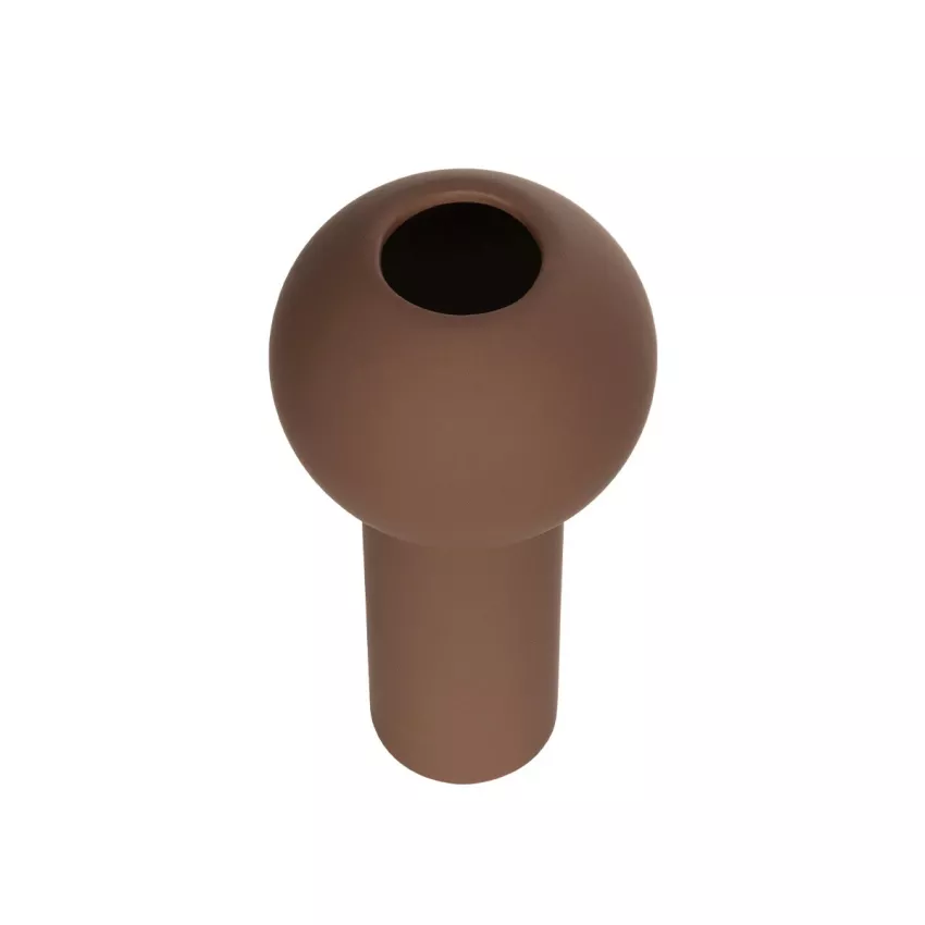 Τεχνητός Κήπος COSTA RICA  Διακοσμητικό Κεραμικό Βάζo Καφέ Π10 x Μ10 x Υ21cm