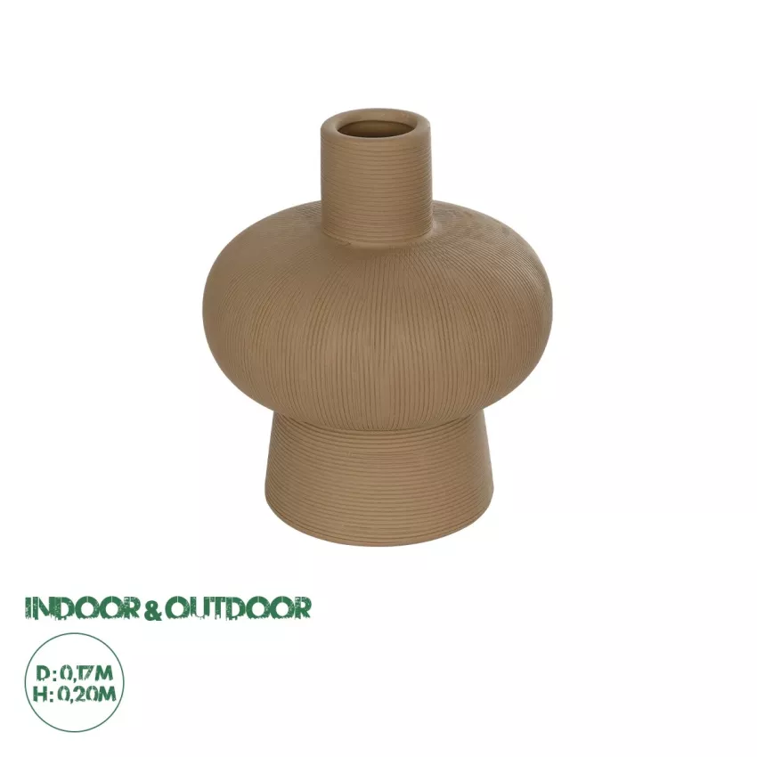 Τεχνητός Κήπος CORNEOL  Διακοσμητικό Κεραμικό Βάζo Καφέ Π17 x Μ17 x Υ20cm
