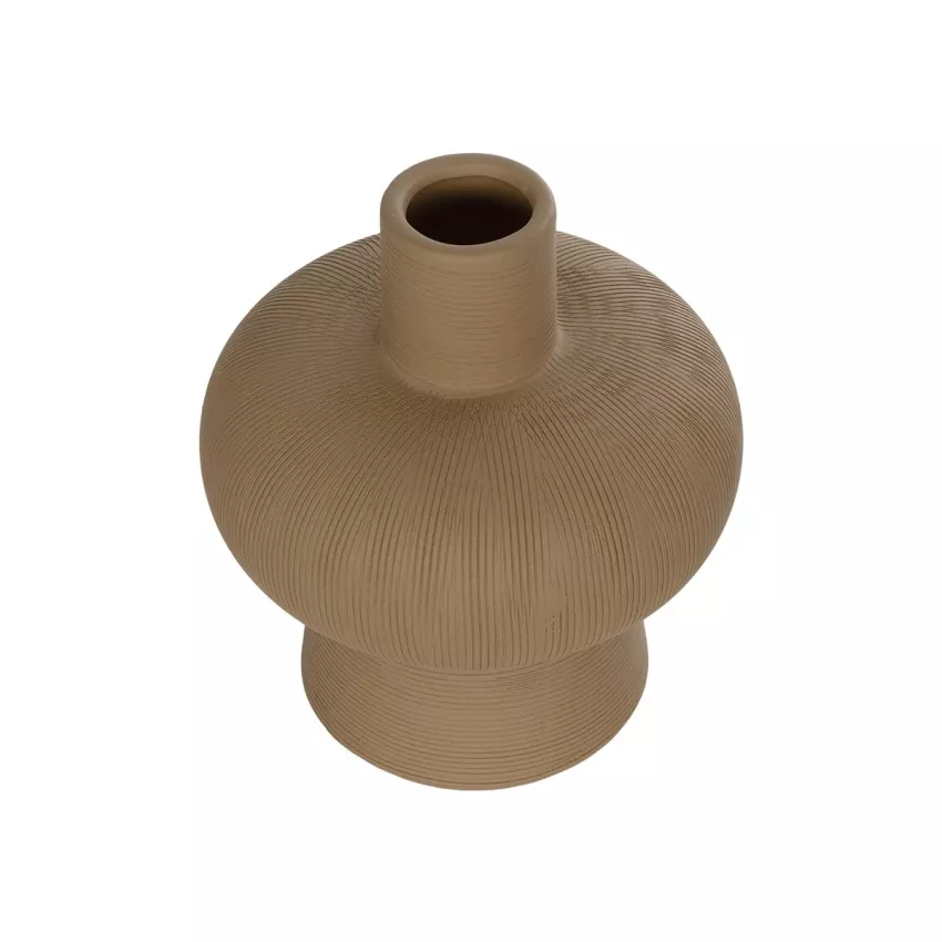 Τεχνητός Κήπος CORNEOL  Διακοσμητικό Κεραμικό Βάζo Καφέ Π17 x Μ17 x Υ20cm