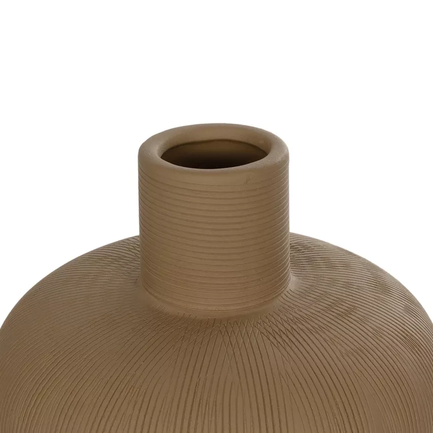 Τεχνητός Κήπος CORNEOL  Διακοσμητικό Κεραμικό Βάζo Καφέ Π17 x Μ17 x Υ20cm