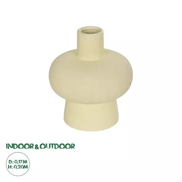 Τεχνητός Κήπος ICEBERG  Διακοσμητικό Κεραμικό Βάζo Μπεζ Π17 x Μ17 x Υ20cm