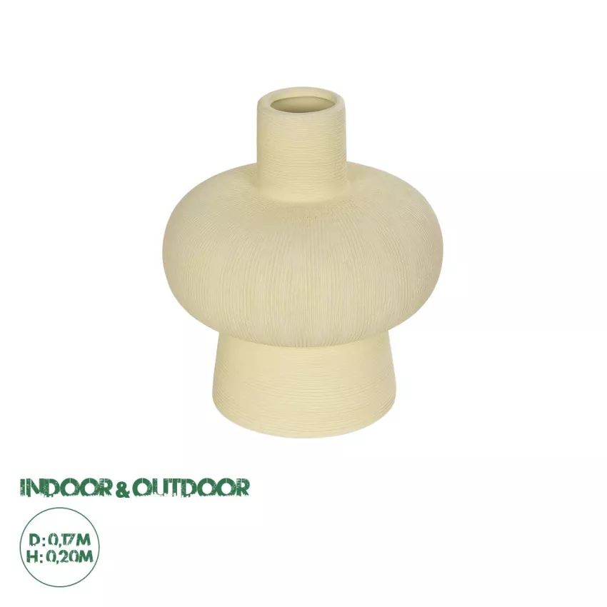 Τεχνητός Κήπος ICEBERG  Διακοσμητικό Κεραμικό Βάζo Μπεζ Π17 x Μ17 x Υ20cm