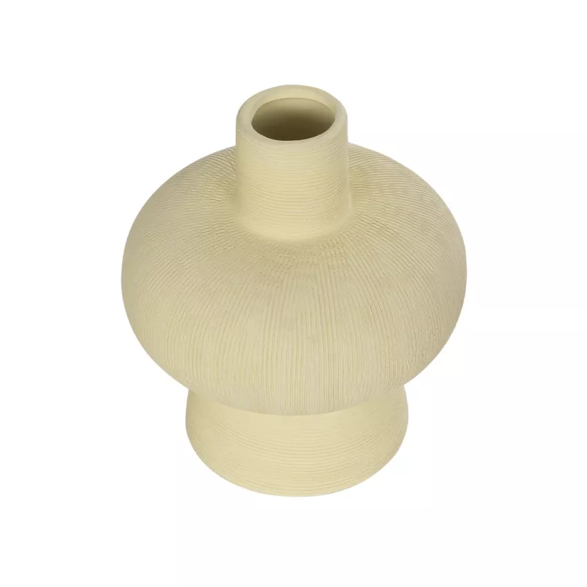 Τεχνητός Κήπος ICEBERG  Διακοσμητικό Κεραμικό Βάζo Μπεζ Π17 x Μ17 x Υ20cm