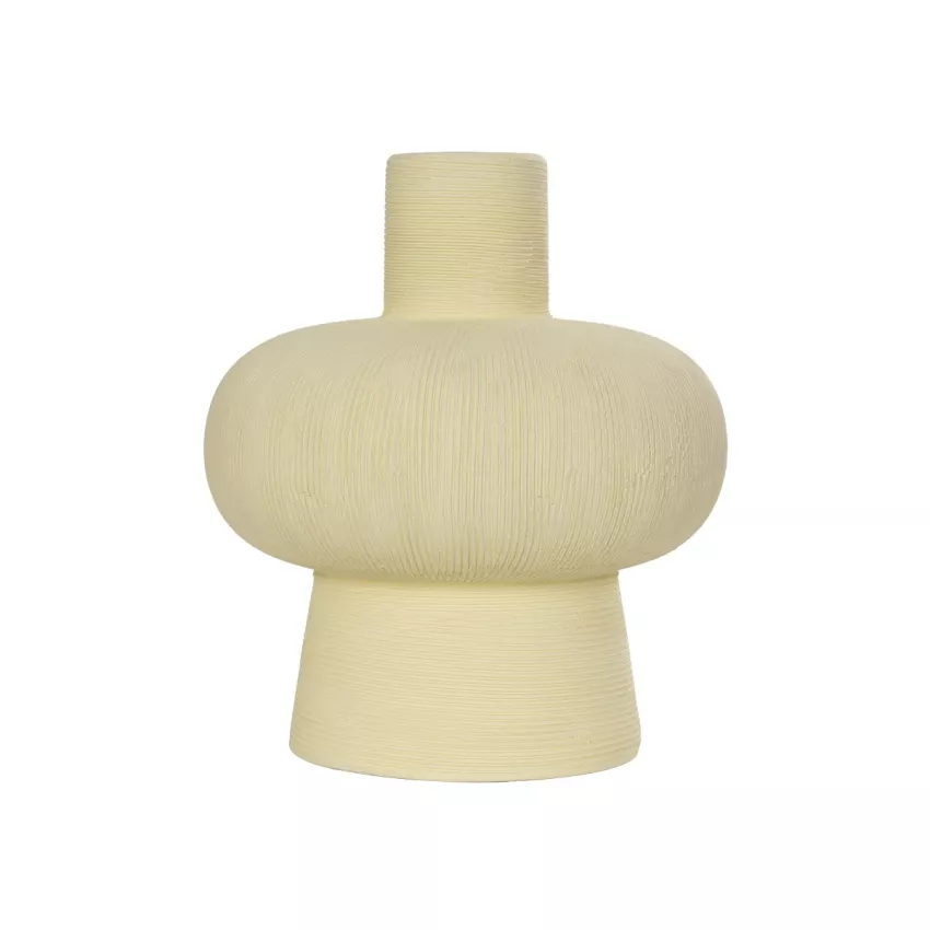 Τεχνητός Κήπος ICEBERG  Διακοσμητικό Κεραμικό Βάζo Μπεζ Π17 x Μ17 x Υ20cm