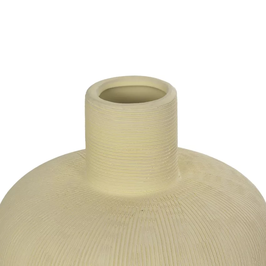 Τεχνητός Κήπος ICEBERG  Διακοσμητικό Κεραμικό Βάζo Μπεζ Π17 x Μ17 x Υ20cm