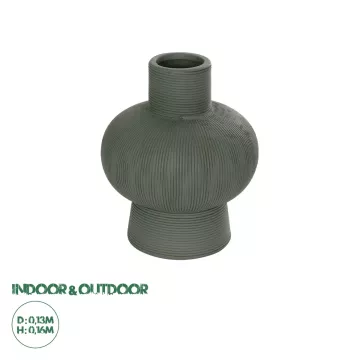 Τεχνητός Κήπος MALACHITE  Διακοσμητικό Κεραμικό Βάζo Γκρι Π13 x Μ13 x Υ16cm