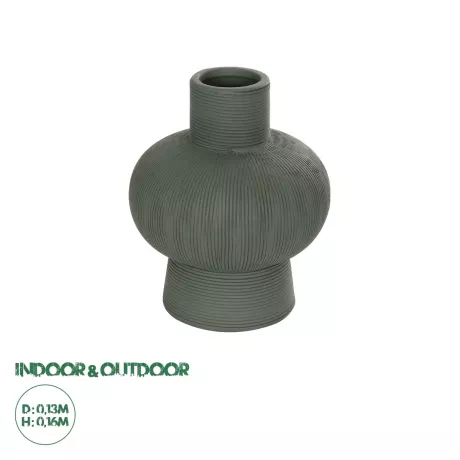 Τεχνητός Κήπος MALACHITE  Διακοσμητικό Κεραμικό Βάζo Γκρι Π13 x Μ13 x Υ16cm