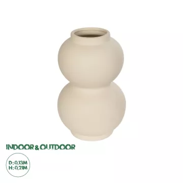 Τεχνητός Κήπος PEARL  Διακοσμητικό Κεραμικό Βάζo Μπεζ Π13 x Μ13 x Υ21cm