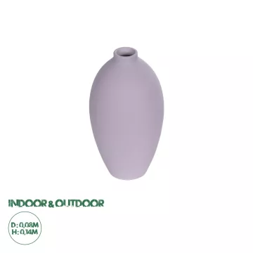 Τεχνητός Κήπος AMETHYST  Διακοσμητικό Κεραμικό Βάζo Μωβ Π8 x Μ8 x Υ14cm